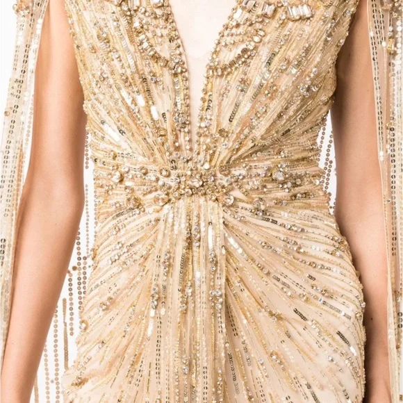 Jenny Packham Gold Sequin Dress